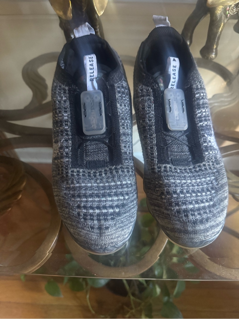 Nike Flyknit Slip-On Sneakers in Black and Gray